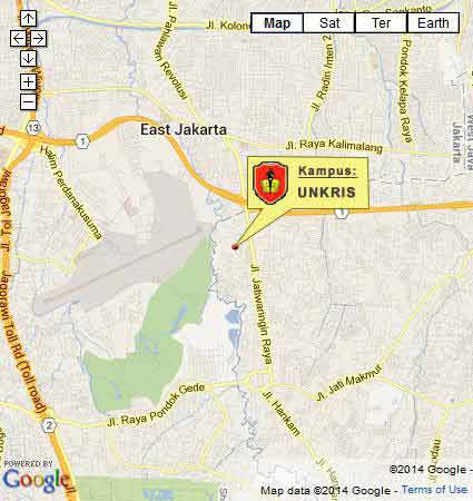 Peta Lokasi Kampus UNKRIS Jakarta Nomor